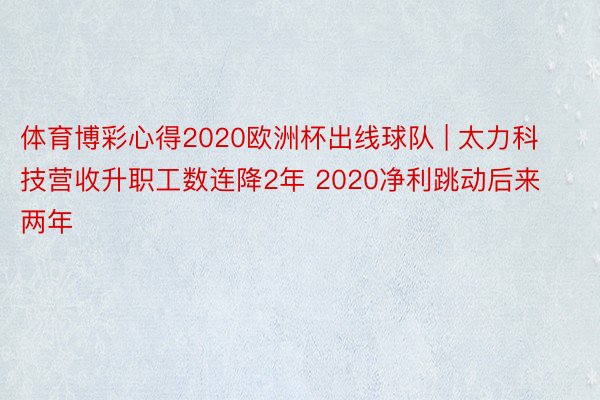 体育博彩心得2020欧洲杯出线球队 | 太力科技营收升职工数连降2年 2020净利跳动后来两年